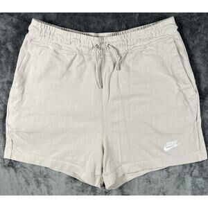 Nike Women’s Beige Lounge Shorts Small French Terry Drawstring Athletic Casual